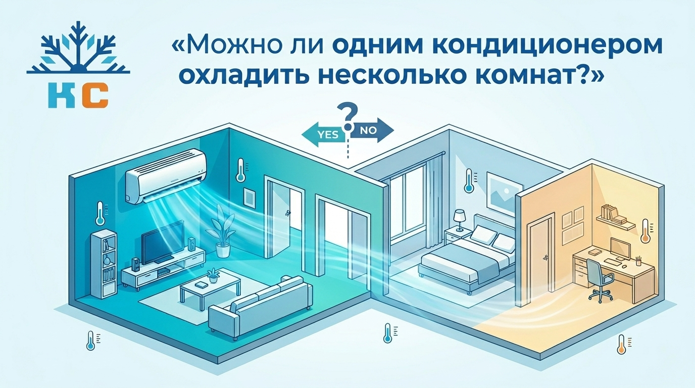 Можно ли одним кондиционером охладить несколько комнат?